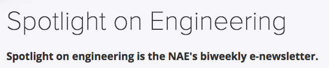 Novo izdanje “NAE’s Spotlight on Engineering, Technology, and Policy” (6.7.2017.)