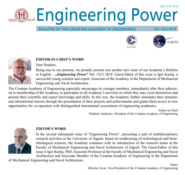 Objavljen najnoviji broj časopisa “Engineering Power” Vol. 13(1) 2018