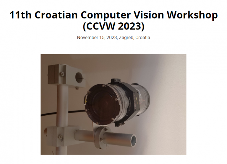 Poziv na radionicu “11th Croatian Computer Vision Workshop (CCVW 2023)”, 15.11.2023.