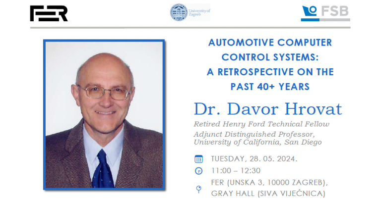Poziv na predavanje Automotive Computer Control Systems: A Retrospective on the Past 40+ Years, 28.5.2024.