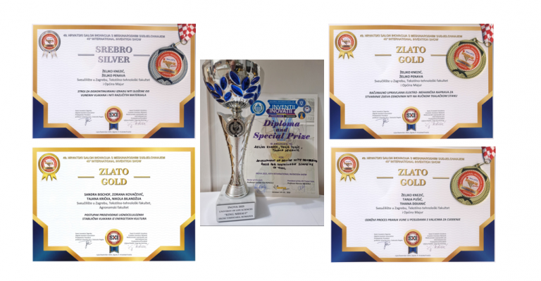 Uspjeh Sveučilišta u Zagrebu Tekstilno-tehnološkog fakulteta na 49. hrvatskom salonu inovacija s međunarodnim sudjelovanjem INOVA 2025
