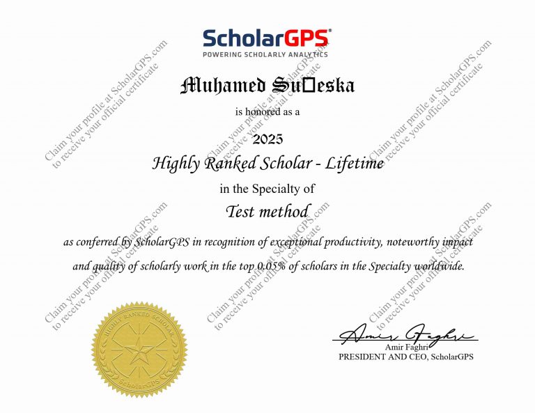 Prof. dr. sc. Muhamed Sućeska među 0,05 % najuspješnijih znanstvenika svijeta prema ScholarGPS rangiranju za 2025. godinu